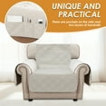 thumbnail image 5 of Dznils Reversible Recliner Chair Cover Furniture Chair Slipcover with Side Pockets, Beige, 5 of 11