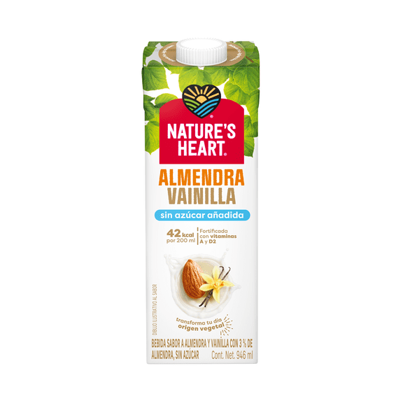 Bebida vegetal Nature's Heart sabor almendra vainilla sin azúcar 946 ml