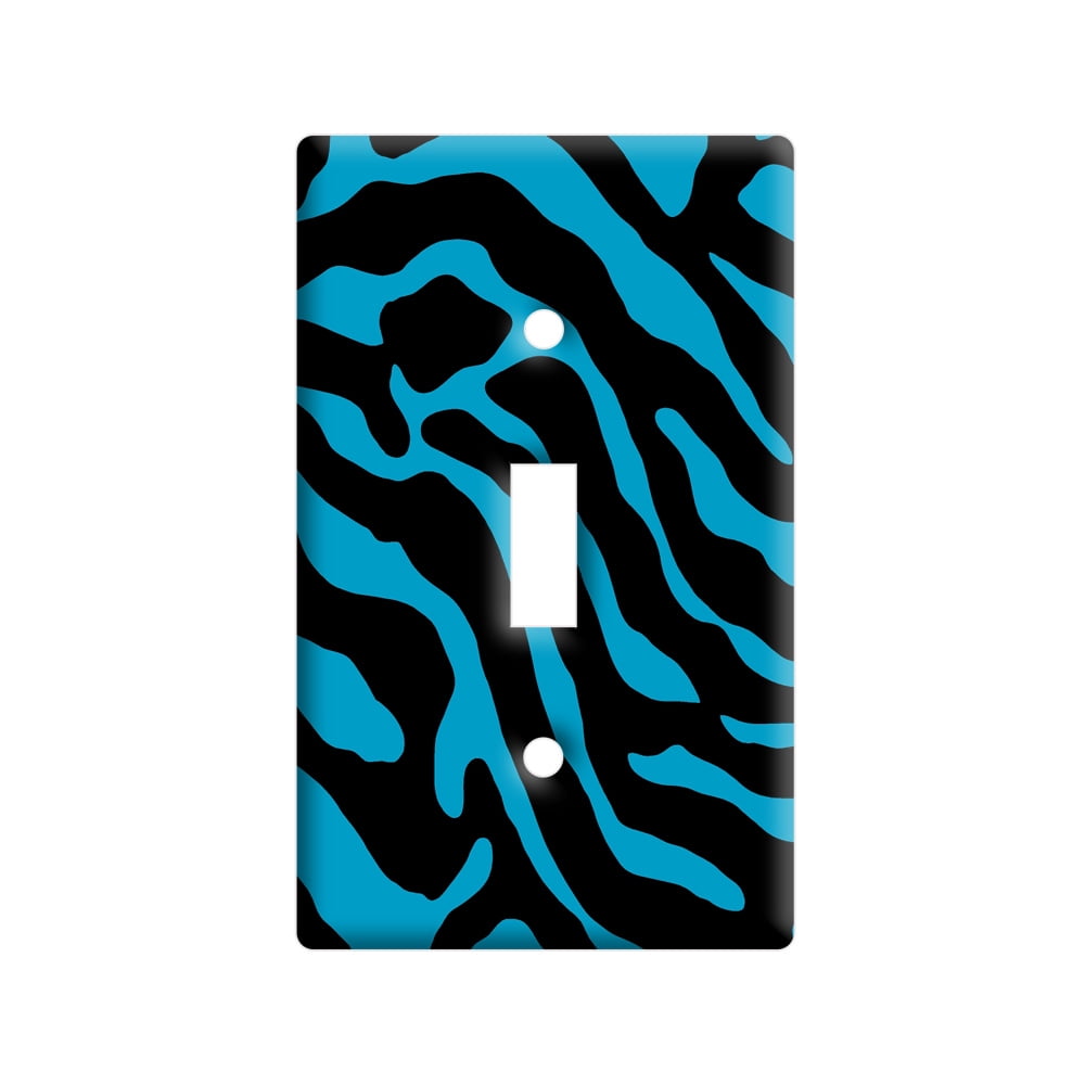Zebra Print Blue Light Switch Plate Cover