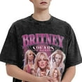 thumbnail image 2 of Men's Britneys Music Spears T-Shirt Washed Vintage Loose Short Sleeve Tee Top 151, 2 of 7