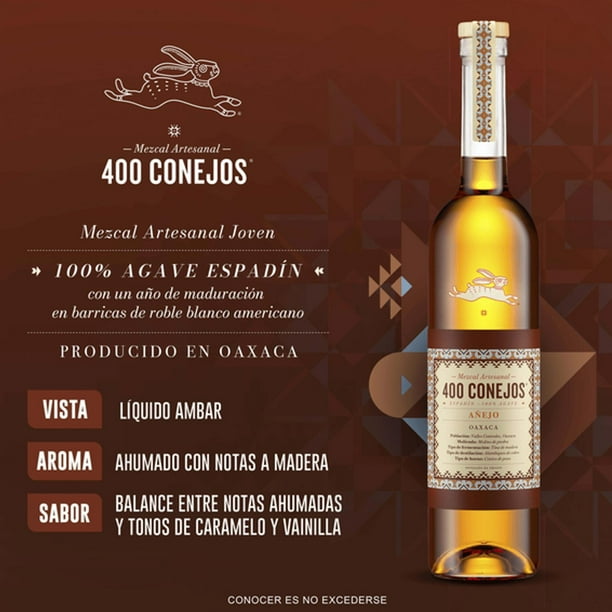 Mezcal 400 Conejos Añejo 700 ml | Walmart en línea