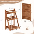 thumbnail image 3 of Gymax 3-Tier Wood Plant Stand Folding Flower Rack w/Ladder Design Anti-falling Bars, 3 of 10
