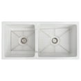 thumbnail image 2 of ZLINE 36" Palermo Farmhouse Apron Front Double Bowl Reversible Fireclay Kitchen Sink with Bottom Grid in White Gloss (FRC5121-WH-36), 2 of 7