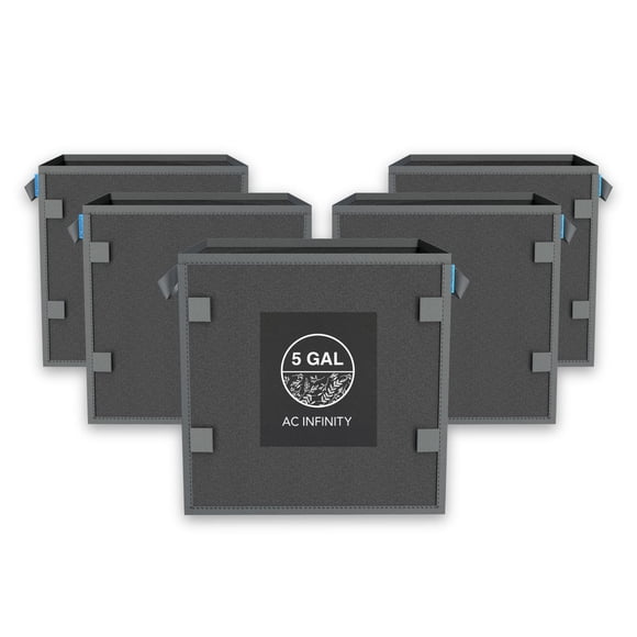 Grow Bags AC Infinity Square Heavy Duty, 5 galones, paquete de 5