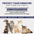thumbnail image 4 of Aukify Cat Scratching Pad for Indoor Cats | Cat Scratch Furniture Protector With Ball Kitten Toys | L Shaped Felt Cat Scratcher | Horizontal and Vertical Cat Scratch  26.8' Blue, 4 of 7