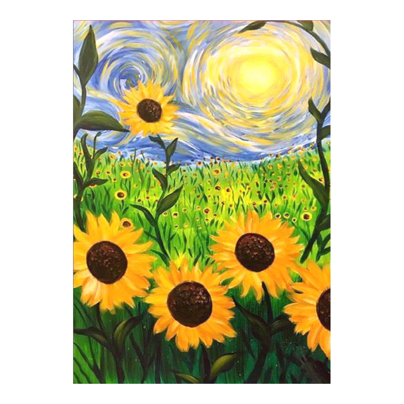 Diamond Painting Kits for Adults DIY Picture 5D Adult Diamonds Art for Kids Paint Accessories Full Drill Kit Crystal Rhinestone Embroidery Pictures Home Wall Decor Sunflower in the Dark, 12 x 16 in 