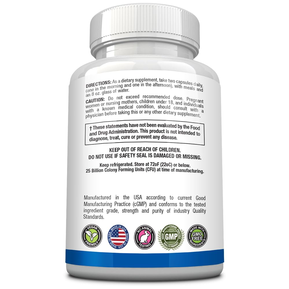Approved Science Probiotic with Prebiotic - 10 Strains - 25 Billion CFU - 3 Bottles - Vegan
