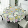 thumbnail image 2 of Eveokoki Easter Round Tablecloth 60 inch Diameter Funny Easter Rabbits Table Cloths Spill Proof Wrinkle Table Cloth for Kitchen Dining Decoration Holiday Parties, 2 of 5