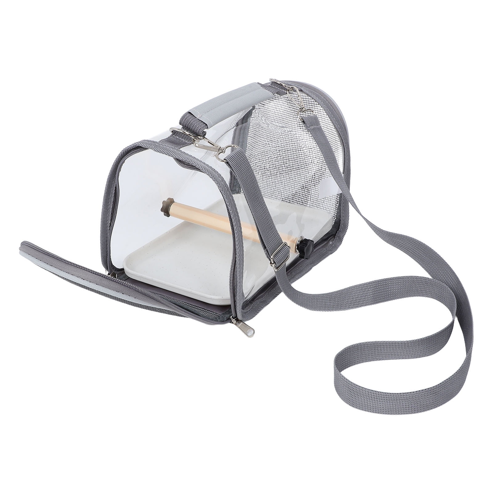 LOLIPPYY Bird Travel Carrier Cage Light Grey Portable Lightweight for Small Birds