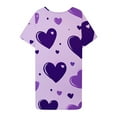 thumbnail image 2 of FAZVAOO Nightgowns for Women Short Sleeve Sleep Shirts Hearts Print Soft Sleepwear Size 12, 2 of 5