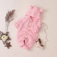 thumbnail image 3 of Mepaouo Infant Boys Girls Knit Sweater Romper Baby Toddlers Long Sleeve Hooded Button Up Winter Outfits 3-6M, 3 of 7