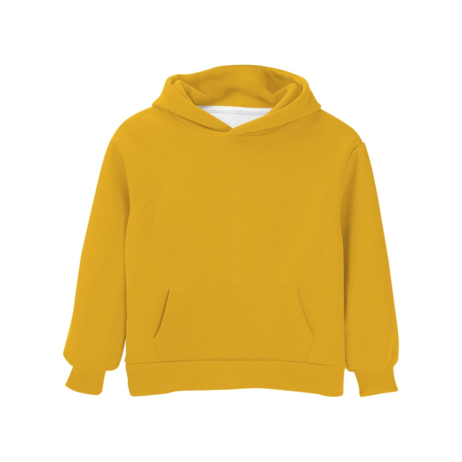 Gililing Unisex Boys Girls Fleece Hoodies Sweatshirt Long Sleeve Pullover with Pockets Suits for School Lounge and Outdoor (Yellow 14-15 Years)