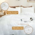 XeGe 3 Pieces Fluffy Plush Duvet Cover Set, Solid Luxury Shaggy