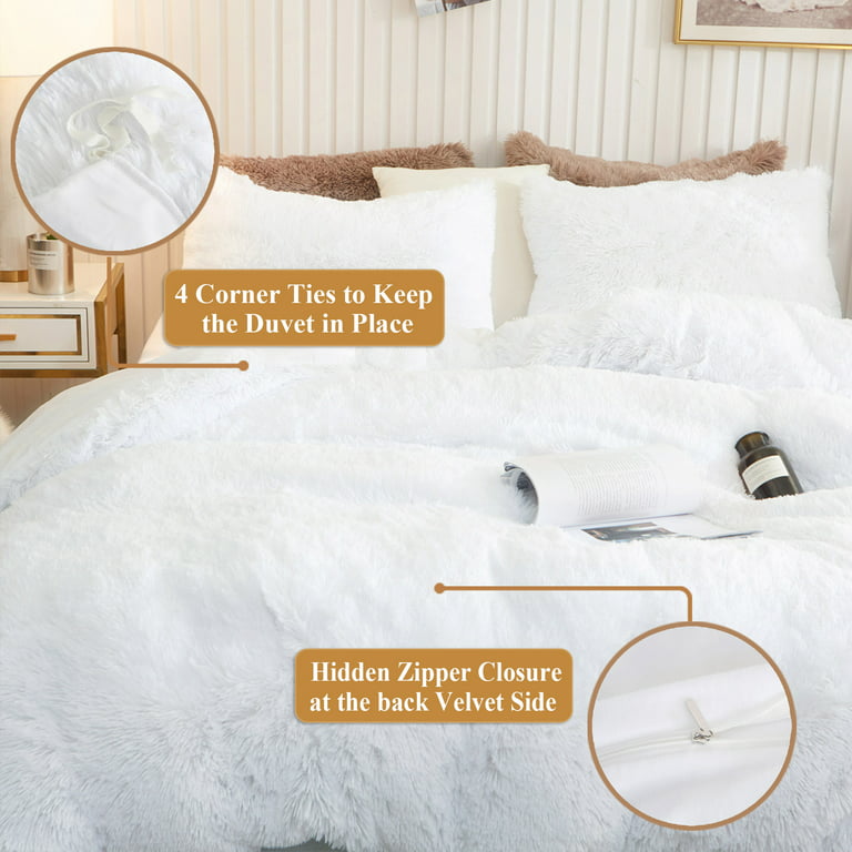 SLEEPBELLA Queen Comforter Set White Tufted Bedding, Lightweight & Fluffy  All-Season Queen Size Bed Comforter (90x 90 Comforter & 2Pillowcases)