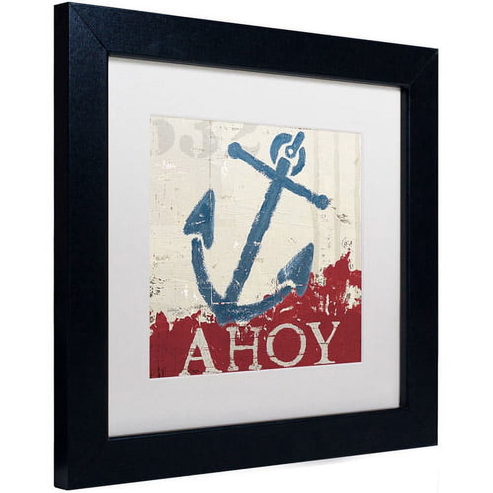 Trademark Fine Art "Nautical IV Red" Canvas Art by Wellington Studio, White Matte, Black Frame