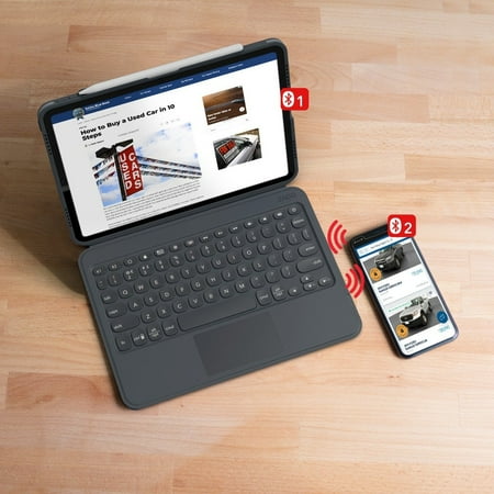 ZAGG - Pro Keys with Trackpad Wireless Keyboard & Case for Apple iPad Air 10.9" (2020, 2022) and iPad Pro 11" (2018-2021) - Black
