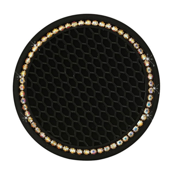 Fiudx Almohadilla de Goma Antideslizante Redonda, Material de Silicona Duradero, Diseño Antideslizante, Ideal para Usar En El Coche y En Casa, Accesorio para Portavasos, Fácil de Limpiar, 7 X 7 Cm, J
