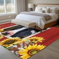 thumbnail image 4 of Cow Sunflowers Area Rugs 5'x8', Washable Small Throw Rugs for Classroom Bedroom, Botanical Floral Leaves Bees Farm Barn Indoor Outdoor Rug Non-Slip Low Pile Carpet Runner Reversible Floor Mats, 4 of 8