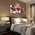 thumbnail image 3 of Red Rose Canvas Wall Art Flowers Pictures Bathroom Decor, Black White Florals Painting Modern Romantic Framed for Bedroom Living Room Dinning Room Kitchen Spa Wall Decor,12"x16"x3 Panels, 3 of 6