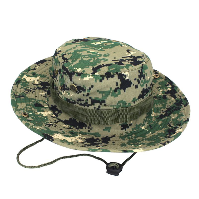 Outdoor Hunting Fishing Bucket Hat Wide Brim Boonie Sun Camo Military Cap Unisex 