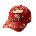 thumbnail image 3 of Basysin Vintage Christmas Print Baseball Cap Adjustable Curved Soft Hat Casual Lightweight Sun Hat Fashion Holiday Pattern Outdoor Headwear for Women Winter Hat, 3 of 5