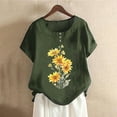 thumbnail image 1 of Offres du Jour Liquidation Iumwxz Tuniques Décontractées Amples Ajourées Hauts d'Été pour Femmes T-Shirts Graphiques Floraux Hauts à Manches à Volants Col Rond pour Femmes Offres du Jour Rendez-Vous, 1 of 4