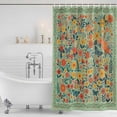 thumbnail image 3 of Boho Green Flowers Shower Curtain, Waterproof Shower Curtains for Bathroom, Spring Abstract Watercolor Floral Leaf Washable Fabric Bathtub Curtain Set Bath Decor with 12 Hooks 72"x78", 3 of 8