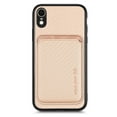 thumbnail image 3 of Cutyskin Carbon Fiber Texture PU Leather Case for iPhone XR, with Detachable Card Holder, Compatible Magsafe Charging, Ultra Thin Design Shockproof Phone Case for iPhone XR, Khaki, 3 of 6