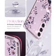 thumbnail image 2 of Funda KIOMY para Samsung Galaxy S23, 6.1 pulgadas, flores moradas con purpurina, 2 of 6