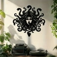 thumbnail image 3 of HELLOYOUNG 15.75x15.2 Inches Gothic Medusa Metal Wall Sculpture Black Iron Art Decor with Exquisite Hairstyle Design Yard & Balcony Christmas Decor, Gothic Home Accent.Wall Sculptures, 3 of 11