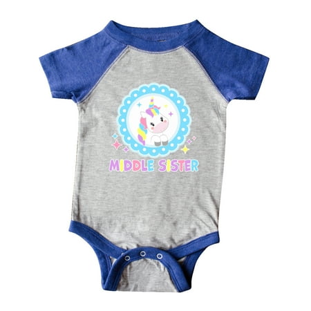 

Inktastic Middle Sister cute unicorn Gift Baby Girl Bodysuit