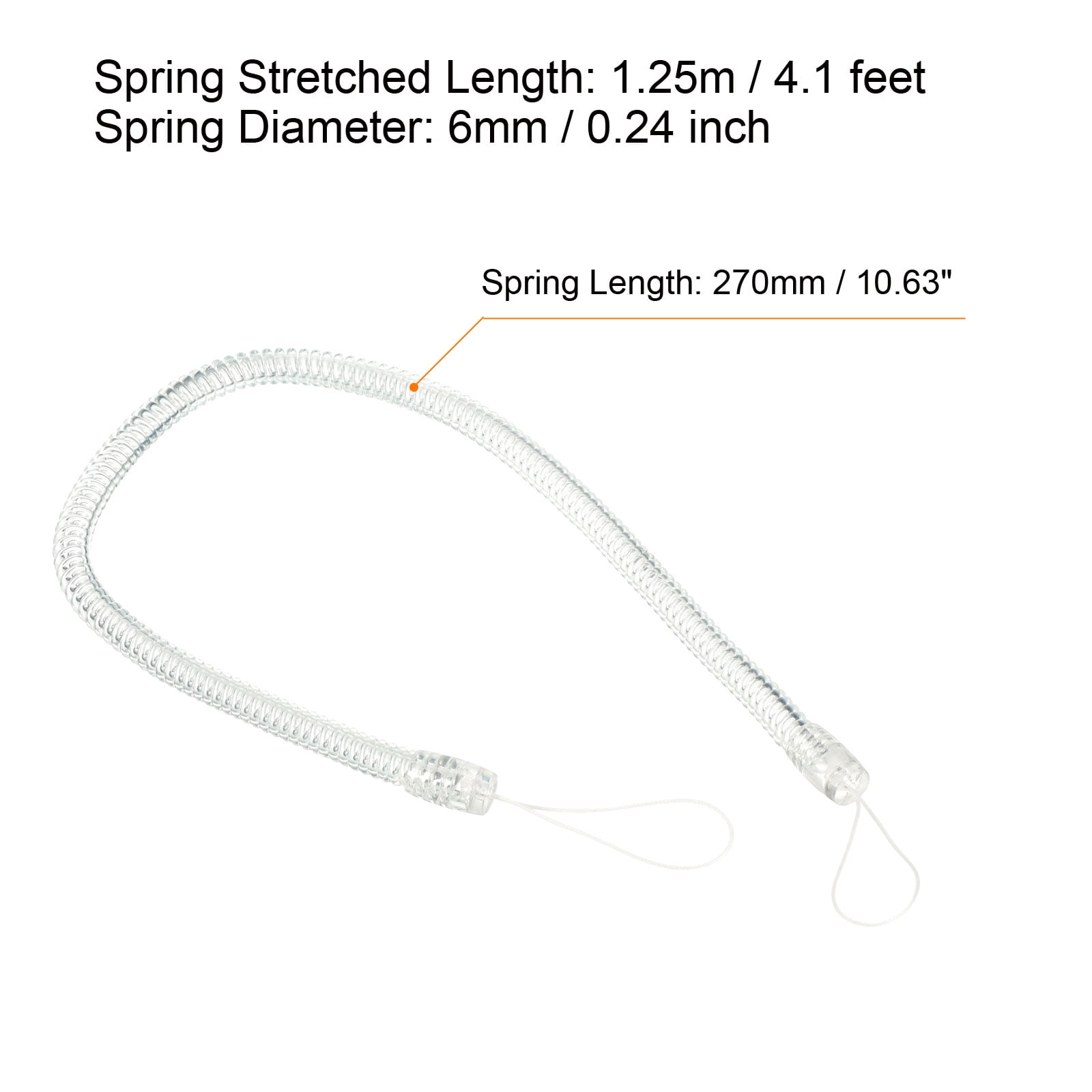 Unique Bargains Spring Coil Strap Spiral Stretchy Key Holder Stylus Lanyard Cord Clear