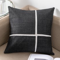 Decorative Throw Pillow for Sofa Bed Chair, Modern Textured Accent Cushion with Geometric Cross Design for Refined Home Styling