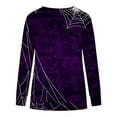 thumbnail image 4 of SOOMLON Womens Halloween Costumes Gothic Clothing Vintage Halloween Sweatshirts for Women Long Sleeve Crewneck Horror Top Sexy Halloween Costumes Halloween Pumpkin Sweatshirt Purple L, 4 of 5