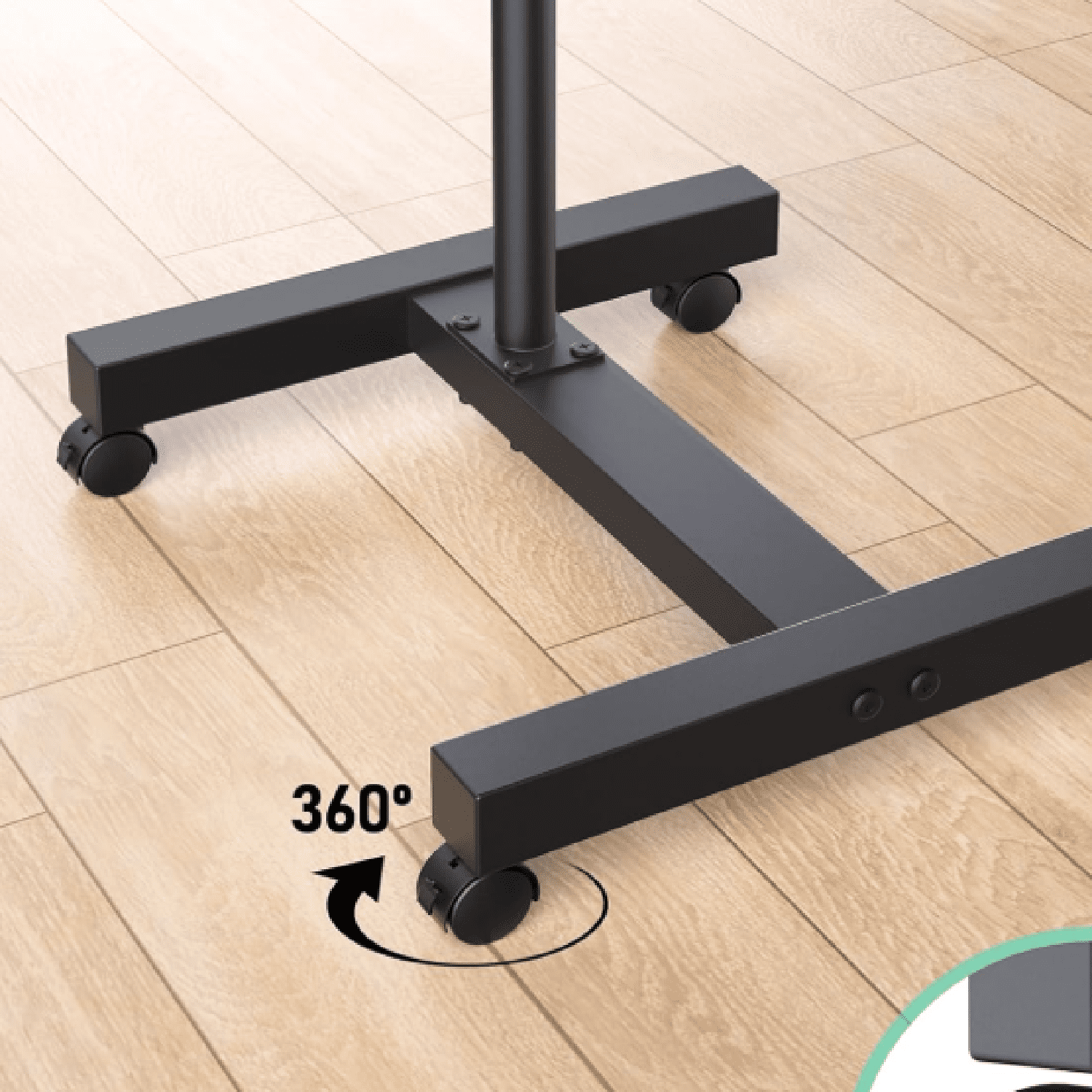 Projector Stand Tripod: 2 Shelves Mobile Laptop Cart Adjustable Height 45 to 64 Inches, Rolling Laptop Stand Cart with Ventilated Tray, Projector Tripod Stand on Wheels for Couch, Bedside, Meeting