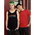 thumbnail image 2 of Tstars Men's LOVE Print Tank Top - Comfortable Gay Pride Apparel, Ideal LGBTQ Gift, Quality Activewear Designed in USA, Small Black, 2 of 5