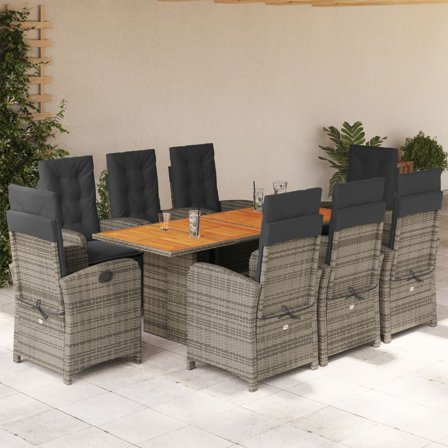 vidaXL Dining Set Gray, Dark gray, Brown