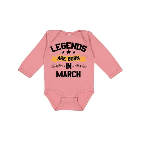 

Inktastic Legends Are Born in March Gift Baby Boy or Baby Girl Long Sleeve Bodysuit