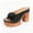 Black, variant on Women's Flower Platform Chunky Lug Heels Slip on Backless Dress Sandals Boho Beach Casual Leather Comfortable Walking Dressy Pumps Slides 2026 Summer Khaki Size 8