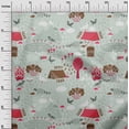 thumbnail image 3 of oneOone Cotton Poplin Dusty Green Fabric Kids Diy Clothing Quilting Fabric Print Fabric By Yard 56 Inch Wide, 3 of 4