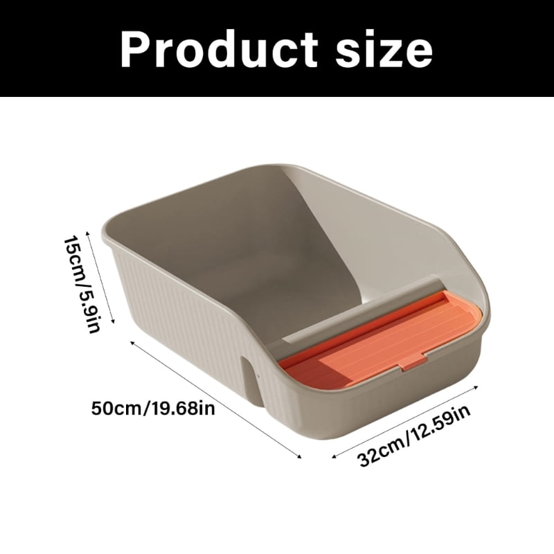 lanema Privacy Cats Litter Pan Easy Observation PP Litter Box for Cats Kittens Home Use