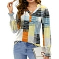 thumbnail image 2 of Fantaslook Womens Tops Dressy Blouses V Neck Puff Long Sleeve Tunic Tops Button Fall Shirts, 2 of 4