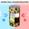 thumbnail image 2 of 20oz Coffee Tumblers Yellow and Brown Of Leopard Print Stainless Steel Vacuum Insulated Travel Tumbler Coffee Cups Mug with Lid and Straw with Cleaning Brush for Cold & Hot Drinks, 2 of 5