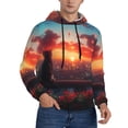 thumbnail image 2 of Goofa Cat Watching City Sunset for Men's Hooded Sweatshirt - Lightweight Pullover Hoodie with Kangaroo Pocket, Perfect for Everyday Wear-Medium, 2 of 7