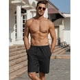 thumbnail image 2 of COOFANDY Men's Black Linen Shorts Casual Summer Beach Shorts Lightweight Cotton Flat Front Short 9 inch Inseam, 2 of 6