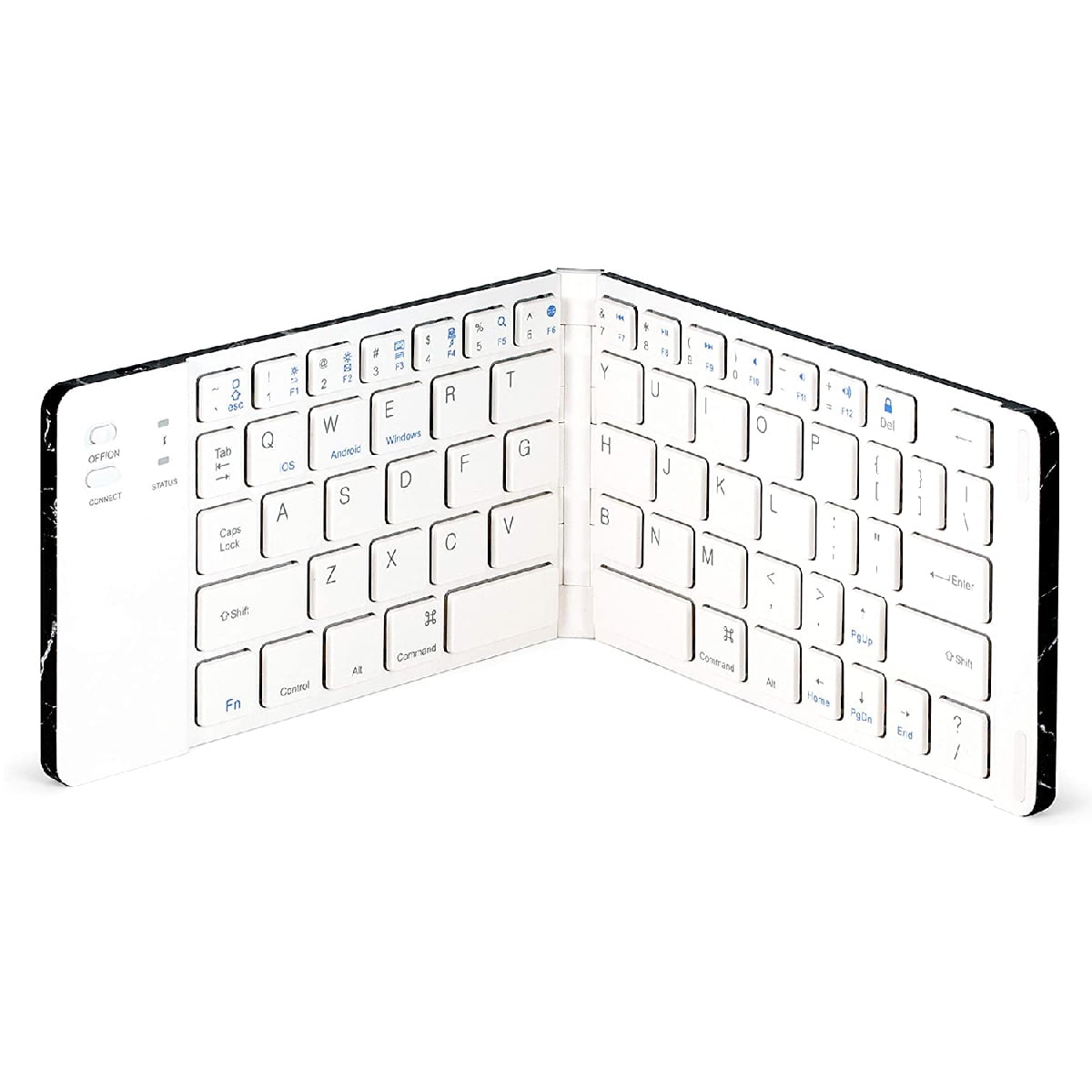 Fashionit U Speakers Boost Water-Resistant Portable Bluetooth Speaker with Selfie Remote Control, Bass, & Mic Travel Home Office Modern Bundle with Mini Folding Wireless Keyboard & Pebble Mouse