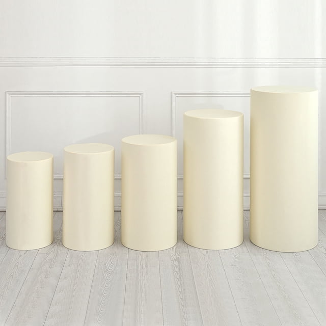 Uxcell Set de 5 Fundas de Spandex para Soporte de Cilindro, Beige (Tela Elástica)