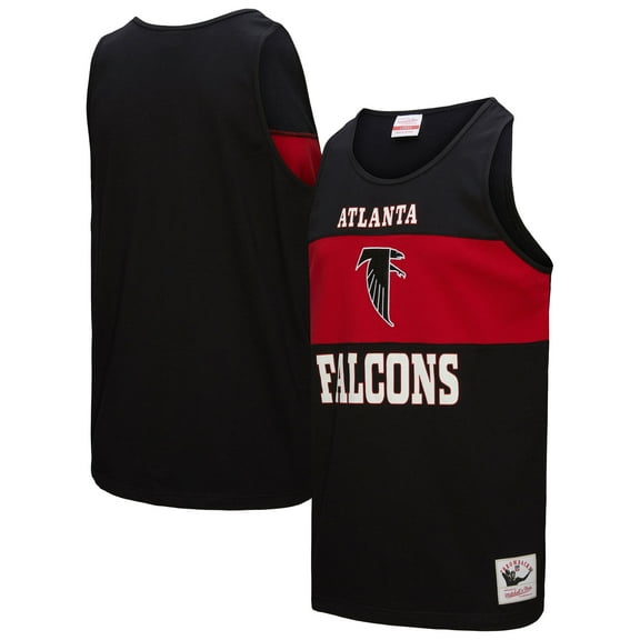 Men's Mitchell & Ness Black Atlanta Falcons Retro Colorblock Tank Top