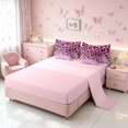 thumbnail image 4 of Homewish Pink Cheetah Print Queen Bedding for Girls, Princess Glitters Printed Bedding Comforter Set Queen, Pink Reversible, 7 Pieces, 4 of 7