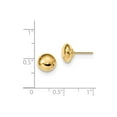 thumbnail image 2 of Real 14kt Yellow Gold Polished Button Post Earrings; for Adults and Teens; for Women and Men, 2 of 2